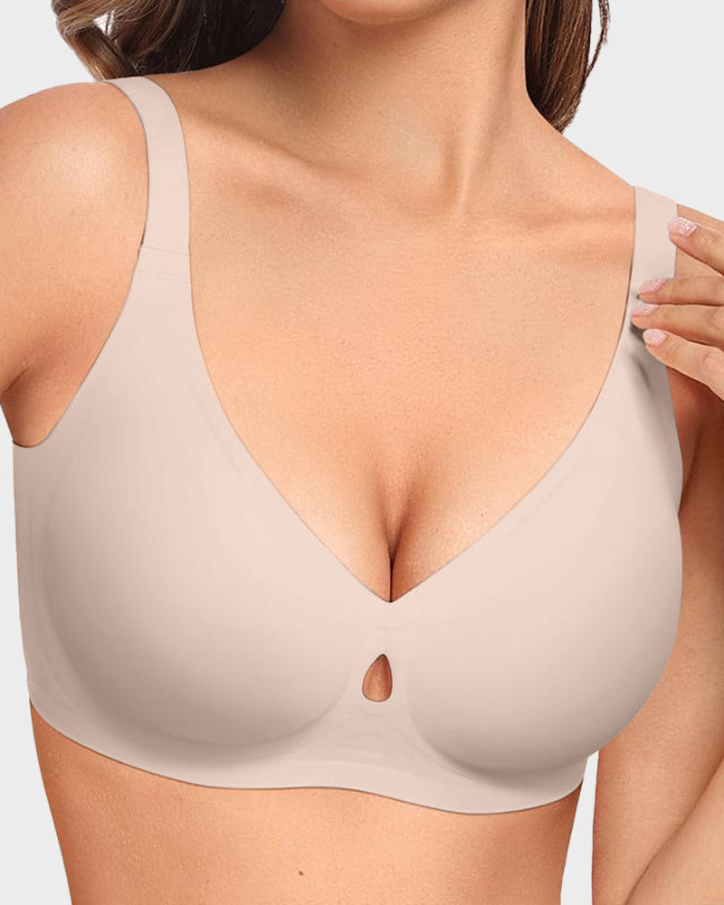Sujetador Invisible con Levantamiento de Gel y Diseño Hueco de Gota de Agua Transpirable