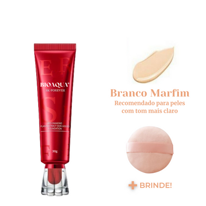 BioAqua Fv Foundantion  - Base a prova d'água e com Proteção Solar (FPS 50) + BRINDE