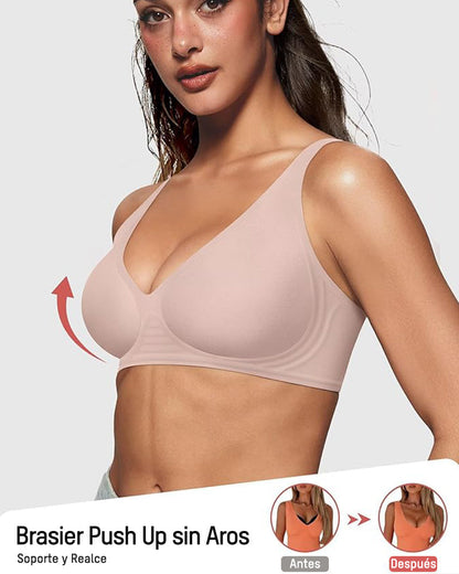 Brasier Talla Extra Sin Varilla – Deep V, Push-Up y Tirantes Anchos