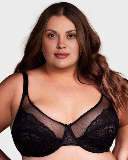 Sujetador Minimizer de Encaje con Cobertura Total - Pétalo