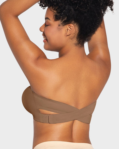 Sujetador Bandeau con Gancho Lateral Cruzado y Antideslizante