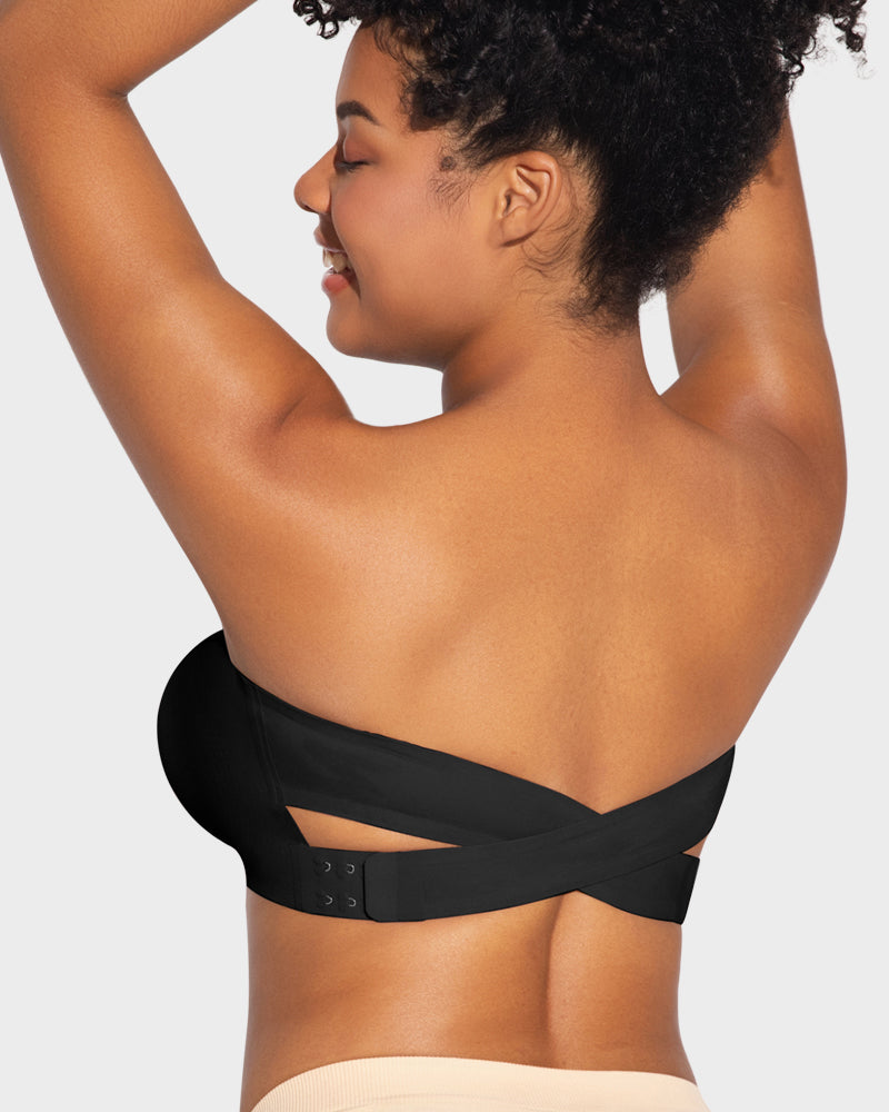 Sujetador Bandeau con Gancho Lateral Cruzado y Antideslizante
