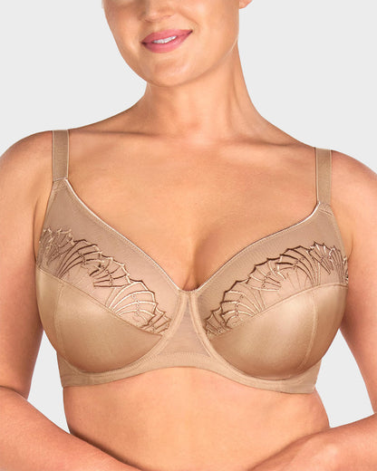 Sujetador Minimizer de Encaje con Perlas y Brillo para Tallas Grandes