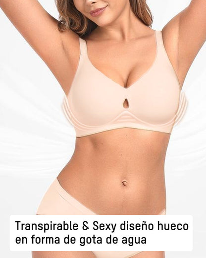 Sujetador Invisible con Levantamiento de Gel y Diseño Hueco de Gota de Agua Transpirable